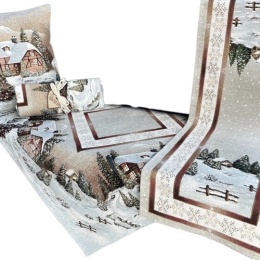 Chenille tapestry tablecloth 140x240cm FOREST HOUSE (TX0017-740B)