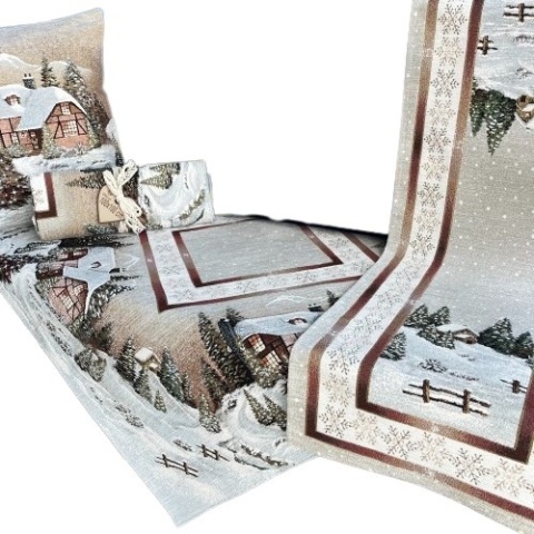 Chenille tapestry tablecloth 140x240cm FOREST HOUSE (TX0017-740B)