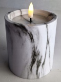 Świeca LED szara marmurkowa niska (4/23/NWH)
