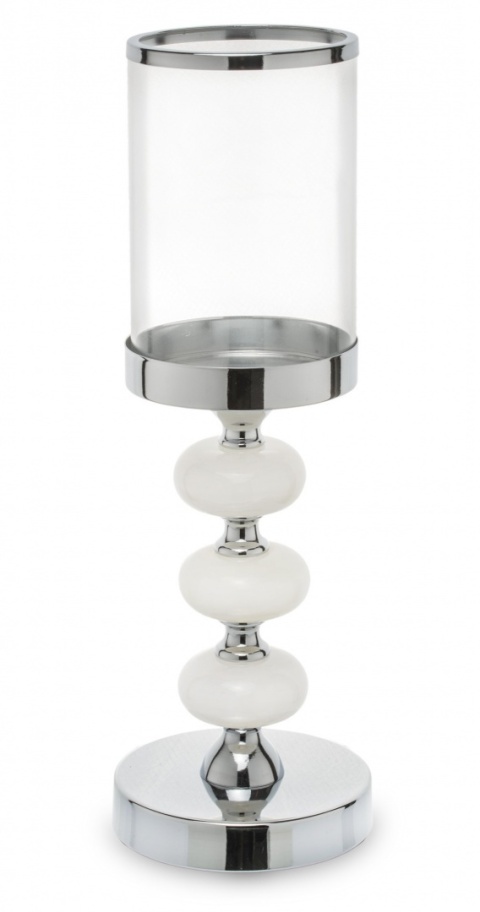 Świecznik chrom 3 kulki z alabastru (131255)-20%