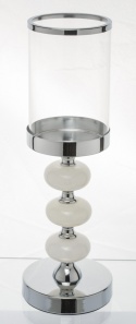 Świecznik chrom 3 kulki z alabastru (131255)-20%