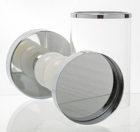 Świecznik chrom 3 kulki z alabastru (131255)-20%