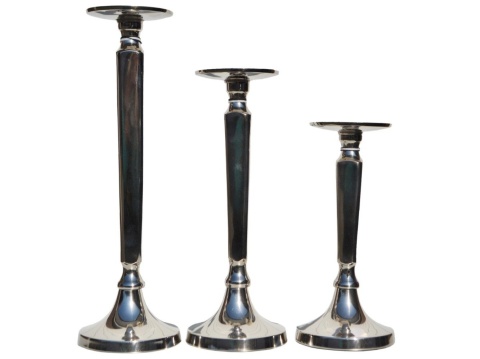 Świecznik metal. srebrny wysoki 35*11cm (IK0076)-20%