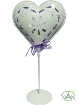 Świecznik serce na nóżce metalowe 'krateczka' (601133)-20%