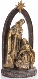 Holy Family retro gold with star, polyresin (170156)