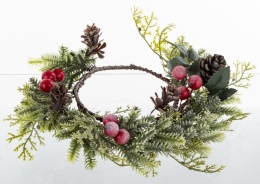 PU wreath for candle red fruits (158336)