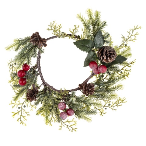PU wreath for candle red fruits (158336)