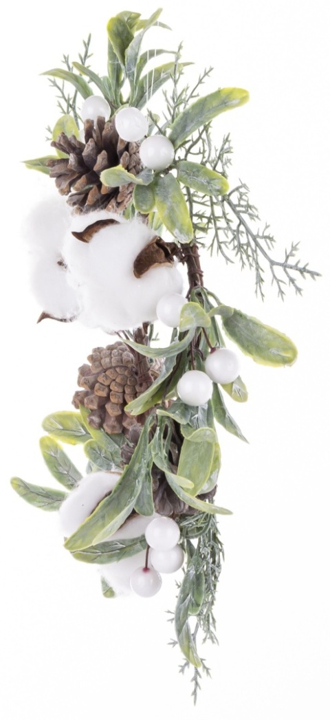 Wianek bawełna i białe owoce (158378)-20%