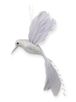 Hummingbird pendant, silver glitter (TG76075)