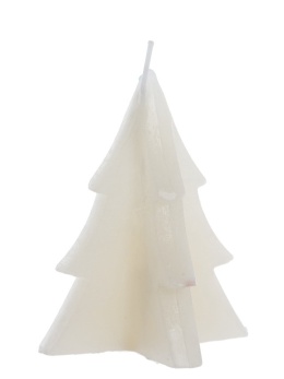 Świeca choinka rustykalna biała średnia (SW05162) h:11,5x9,5cm