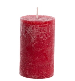 Świeca słupek rustykalny czerwony (SW05192) h:10x6cm