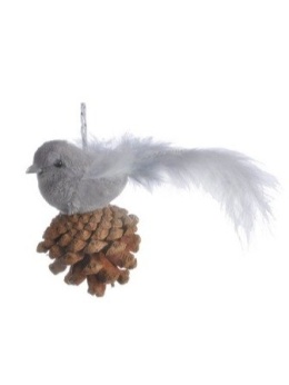 Zaw. ptaszek szary na szyszce 8*12cm (19A-1889-8)-20%