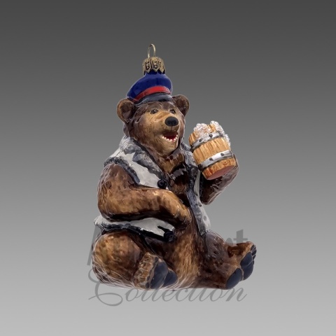 Bombka Atlas Art: Niedźwiedź z kuflem (00854AA)