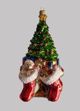 Bombka formowa: Choinka ze skarpetami (384) SZW