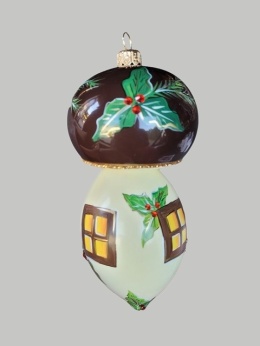 Bauble form: Brown mushroom with holly (171) D