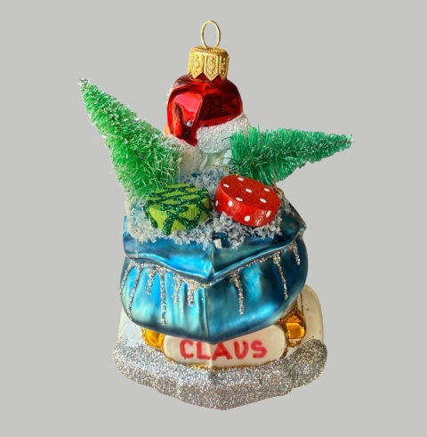 Bauble form: Santa Claus in a white car (63) SE
