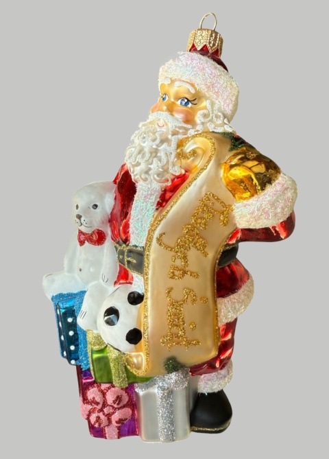 Bauble form: Santa with a ribbon Merry Christmas (70) SE