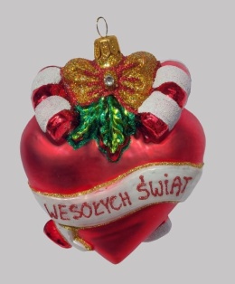 Bombka formowa: Serce z laseczkami (192) SEW