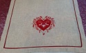 Obrus 5*100cm czerwone serduszko (Miłka 2251)