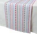 White table runner with Christmas patterns 30x150cm (669437)