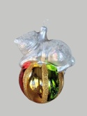 Bauble form: White cat on a colorful ball (248) D
