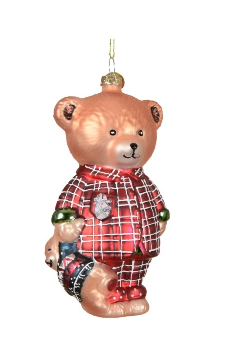 Bombka szklana: Miś w czerwonej piżamce (129630)