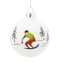 Glass bauble 8cm matt white skiers with Christmas tree (518797)