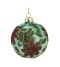 Glass bauble 8cm sugar flowers transparent green (523386)