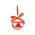 Glass bauble 8cm red gingerbread hearts (TG75897)