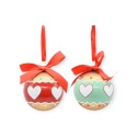 Glass bauble 8cm gingerbread hearts (TG75897)