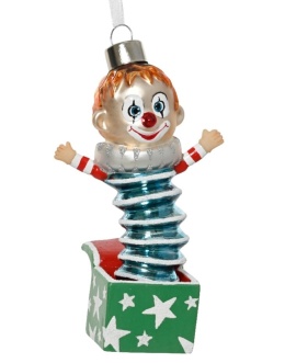 Bombka szklana: Clown w pudełku (129650)