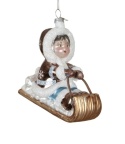Glass bauble: Eskimo on a sled (129622) h