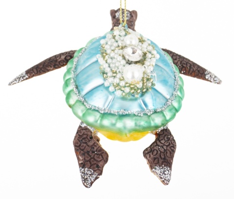 Glass bauble: Turtle with pearls (179950)