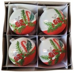 Baubles 100 decorated pack of 4 pcs. MAGICAL HOLIDAYS