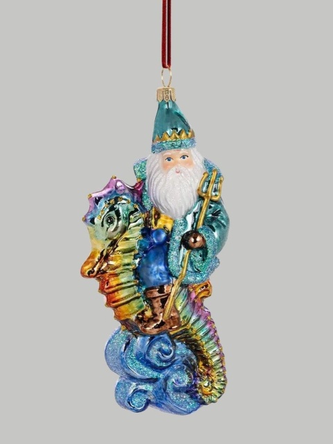 Huras Bauble: Neptune on a Seahorse Blue (S500)