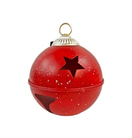 Red metal bauble, medium speckled (RF0402)