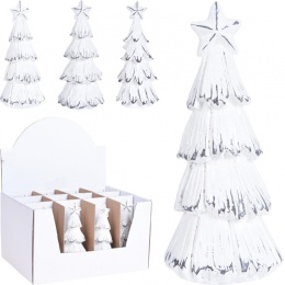 Choinka ceramiczna z gwiazdką biało-grafitowa 15cm 3wzory (011888)-20%