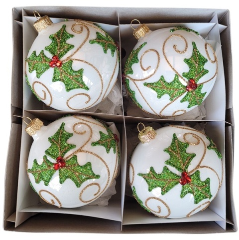 Baubles 120 decorated ornament pack of 4: FAMILY HOLIDAYS