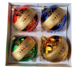 Bombki 80 dekorowane op.4szt LUDOWE (36)