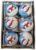 Baubles 80 decorated ornaments pack of 6: WINTER FUNNY