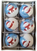 Baubles 80 decorated ornaments pack of 6: WINTER FUNNY