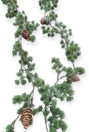 Green garland 180cm larch with cones (519196)