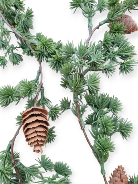 Green garland 180cm larch with cones (519196)