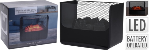 Kominek metalowy czarny żarownik (HZ1911860) -20%