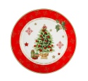 Set of 4 Porcelain Plates with Christmas Tree in Decorative Gift Box (555-7001)