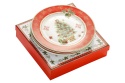 Set of 4 Porcelain Plates with Christmas Tree in Decorative Gift Box (555-7001)