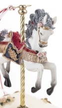 Carousel horse 20cm music box, polyresin (146570)