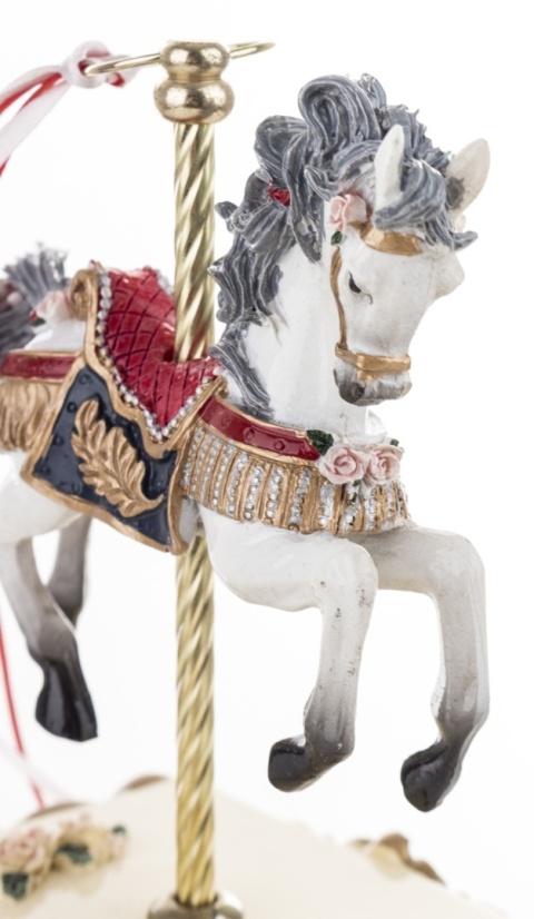 Carousel horse 20cm music box, polyresin (146570)