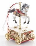 Carousel horse 20cm music box, polyresin (146570)