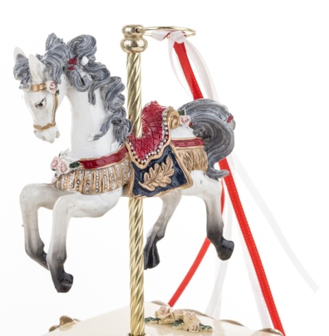 Carousel horse 20cm music box, polyresin (146570)